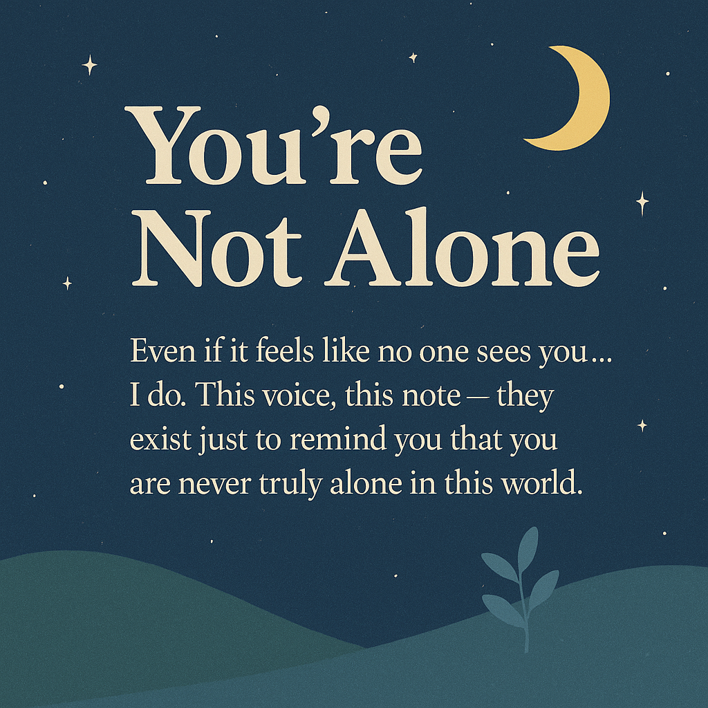 You’re Not Alone – A Digital Letter & A Voice message