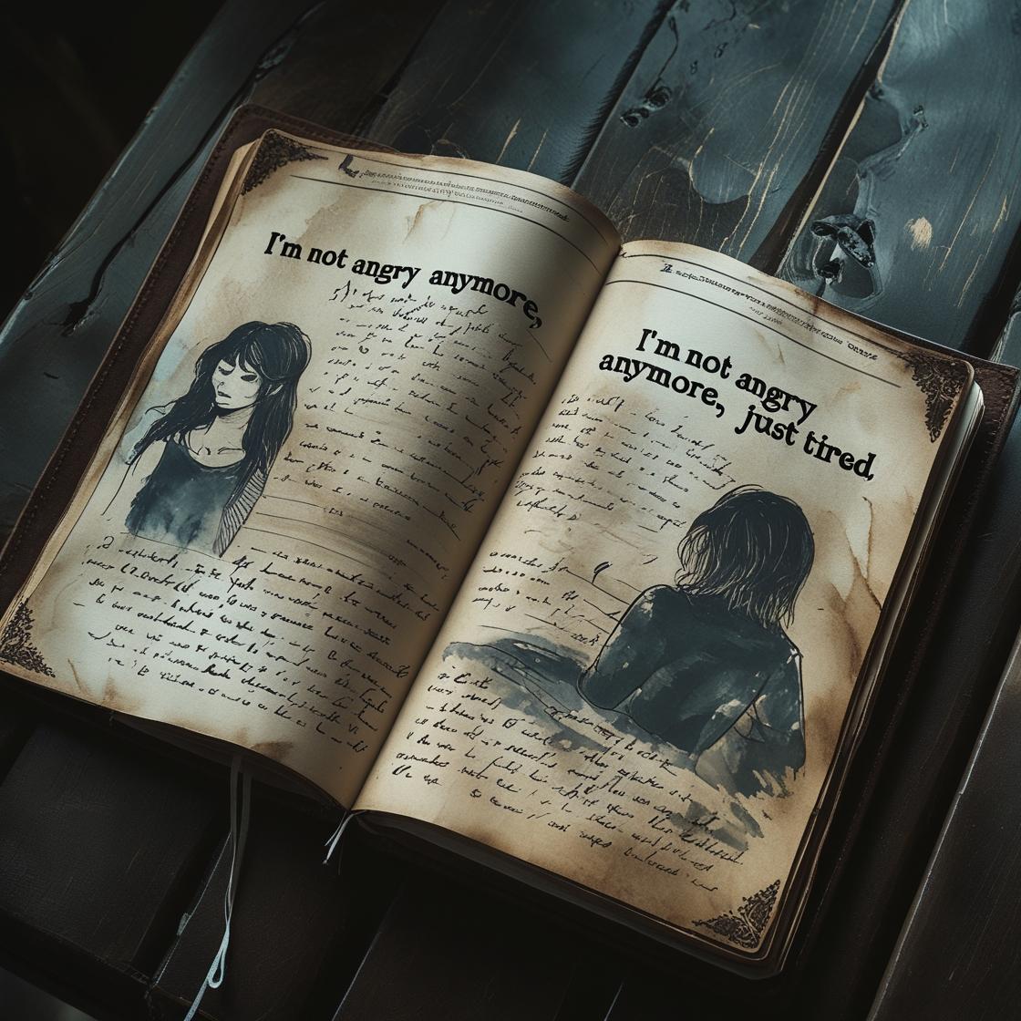 🖤 I’m Not Angry Anymore, Just Tired — A Journal for the Emotionally Drained